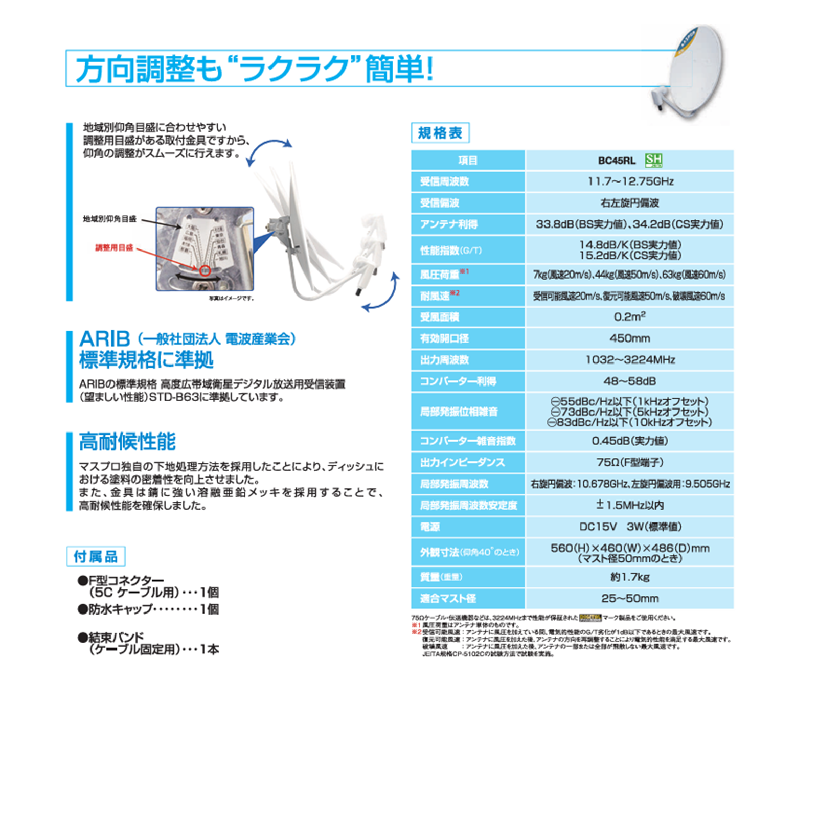 BS・110°CSアンテナ 45cm