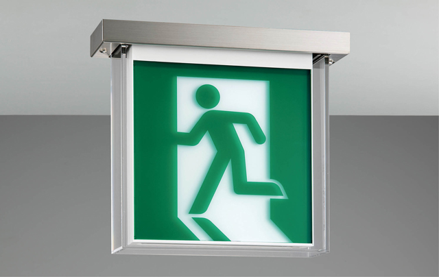 防湿防雨天井直付片面誘導灯