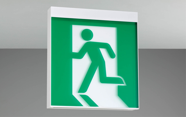 長時間天壁直付片面誘導灯