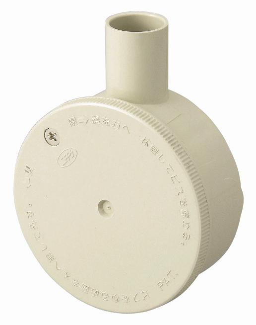 露出用丸型ボックス２２（１方出）［ワンタッチ式］アイボリー