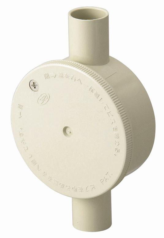 露出用丸型ボックス２２（２方出）［ワンタッチ式］アイボリー