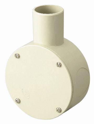 露出用丸型ボックス２８（１方出）［ねじ式］　ＨＩアイボリー