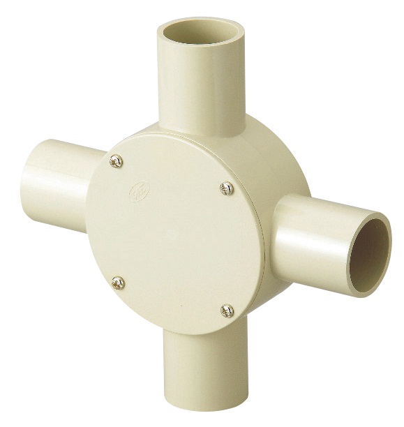 露出用丸型ボックス３６（４方出）［ねじ式］　ＨＩアイボリー